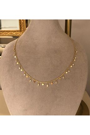 گردنبند نقره زرد زنانه 925 عیار emy by emel luxury silver jewelry - کد 898555747