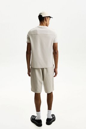 شلوارک و برمودا طوسی مردانه اسلیم Bershka - کد 898563423