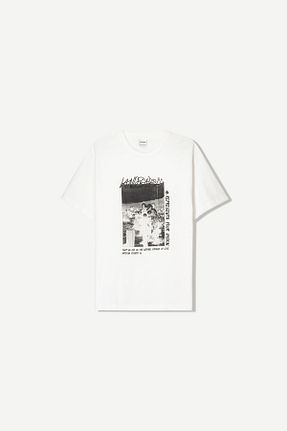 تیشرت سفید مردانه Relaxed Bershka - کد 898563246