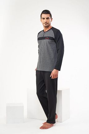 ست لباس راحتی مشکی مردانه ساده Pjs Pijama - کد 189663911