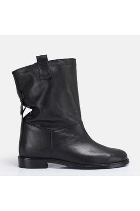 بوت / نیم بوت مشکی زنانه چرم خالص 37Numara - کد 896786769