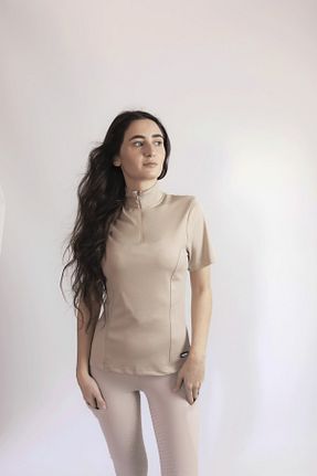 تیشرت اسپرت بژ زنانه اسلیم ALPHARİDER - کد 898579315