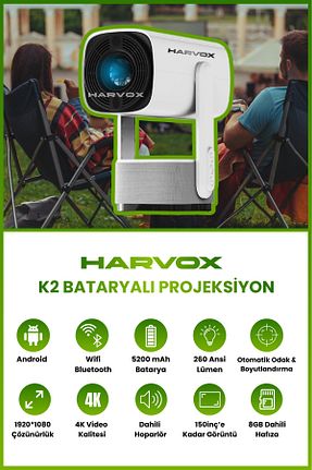 پروژکتور سفید 4K HARVOX - کد 898593418