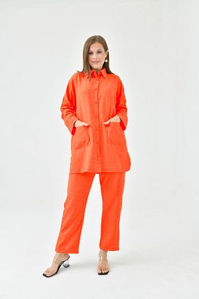 ست بالاتنه و پائین تنه حجاب نارنجی زنانه Relaxed NİSUM MODA - کد 898620722