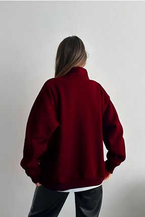 سوئیشرت زرشکی زنانه ساده OKULCUBABA - کد 898615219