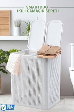 سبد لباس سفید پلاستیک Nandy Home - کد 898542774