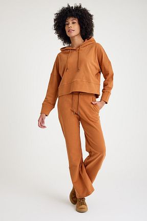 شلوار کرمگن نارنجی زنانه پاچه گشاد Streetbox - کد 898619610