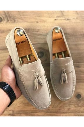 کفش لوفر بژ مردانه چرم خالص Zegeshoes - کد 898616896