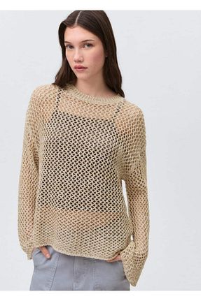 پلیور بژ زنانه ساده MANGO Teen - کد 898630488