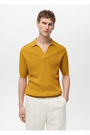 تیشرت زرد مردانه رگولار MANGO Man - کد 899215725
