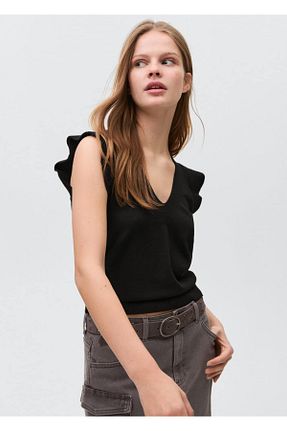 بلوز مشکی زنانه ساده MANGO Teen - کد 899216458