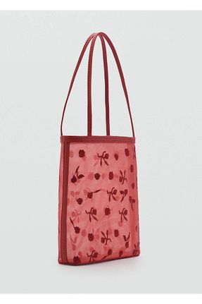 کیف دوشی قرمز زنانه پارچه ای MANGO - کد 898630081