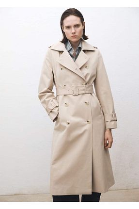 ترنچکت بژ زنانه پنبه ای MANGO - کد 898627735