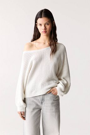 پلیور نباتی زنانه ساده Pull & Bear - کد 898650305