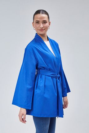 کیمونو و کافتان آبی زنانه پنبه پلی استر lurex moda - کد 898666769