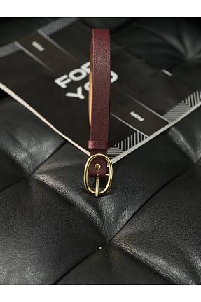 کمربند زرشکی زنانه چرم مصنوعی Fiori - کد 898659771