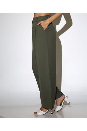 شلوار پارچه ای خاکی زنانه بلند BALANDI - کد 898694532