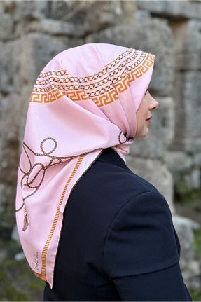 روسری صورتی پلی استر MODA - کد 877488154