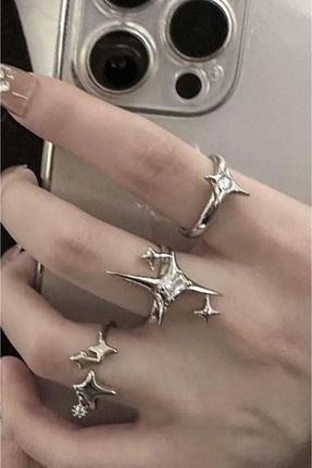 انگشتر استیل (فولاد) طوسی زنانه فلزی shop - کد 898704261