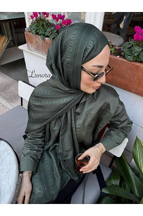 شال سبز زنانه پنبه ای Lunora - کد 872339759