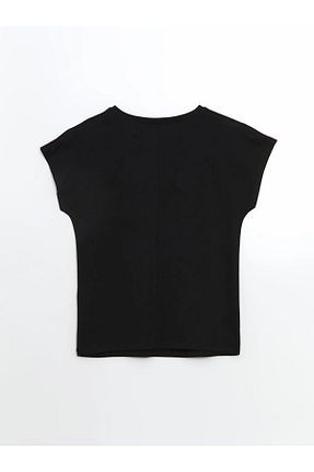 تیشرت مشکی زنانه گشاد LC Waikiki - کد 898708080