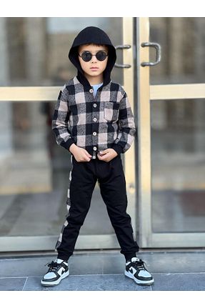 ست بالاتنه و پائین تنه مشکی بچه گانه بافت Uslukids - کد 899382484