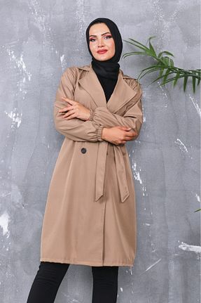 ترنچکت بژ زنانه پلی استر sashıon - کد 899392032