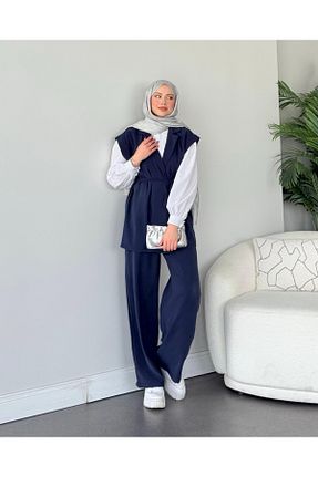ست بالاتنه و پائین تنه حجاب سرمه ای Fitted Adalenna Moda - کد 898751231