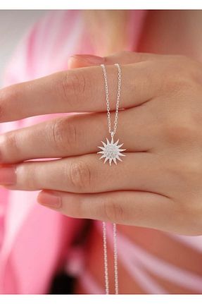 گردنبند نقره طوسی زنانه 925 عیار Silver - کد 898689596