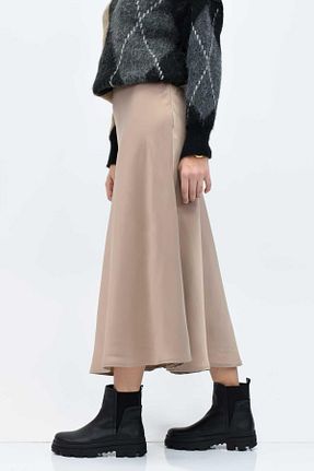دامن بژ زنانه ساتن Biriz Moda - کد 877086486
