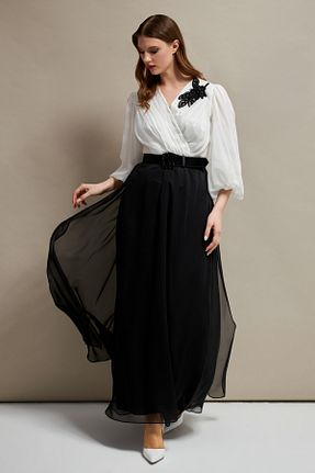 لباس مجلسی سایز بزرگ مشکی زنانه دو سینه İnce - کد 899570509