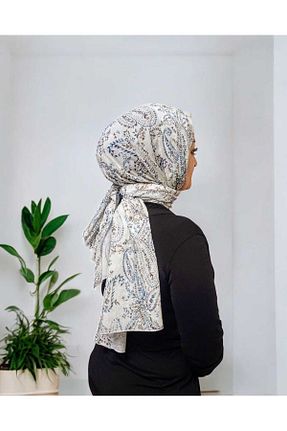 شال آبی زنانه کرپ Tasarım - کد 896357017