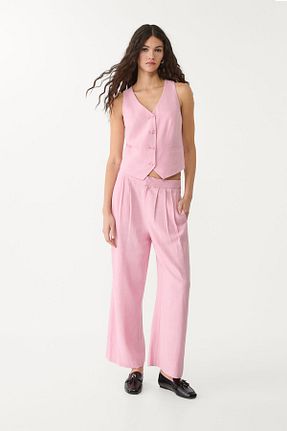 شلوار صورتی زنانه ویسکون Stradivarius - کد 898845380