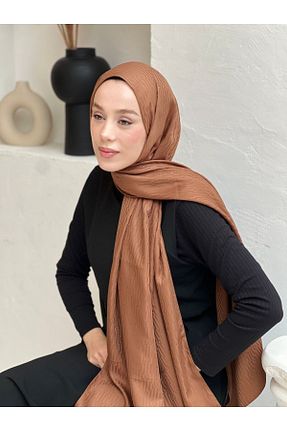 شال قهوه ای زنانه پنبه ای Modakaşmir - کد 898850934