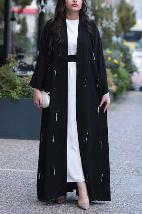 کافتان و کیمونو حجاب مشکی زنانه بافتنی MELEK ARAZ - کد 890911639