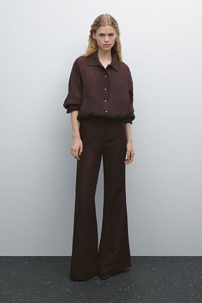 شلوار قهوه ای زنانه Liyosel Massimo Dutti - کد 897436674