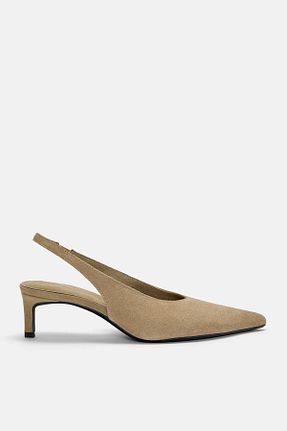 کفش پاشنه بلند کلاسیک قهوه ای زنانه جیر Pull & Bear - کد 898858624