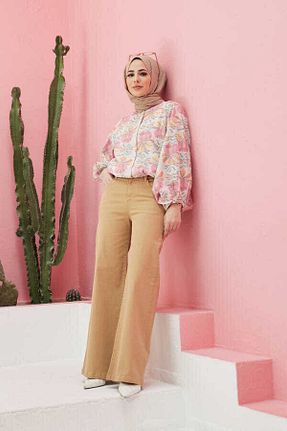 شلوار حجاب بژ زنانه پنبه ای Neways - کد 699323529
