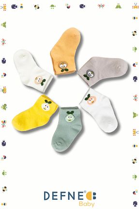 جوراب رنگی بچه گانه پنبه - الاستین Defne Baby - کد 835874709
