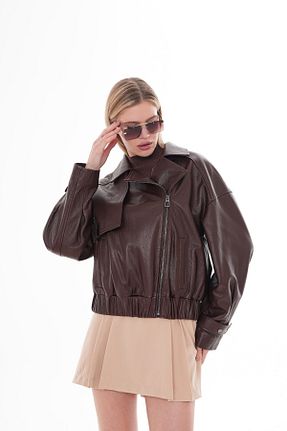 کاپشن زرشکی زنانه رگولار Metins Leather - کد 898888078