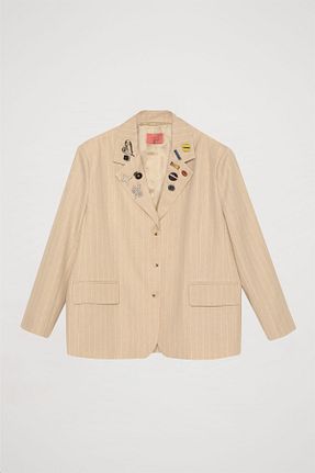 کت بژ زنانه Blazer Quzu - کد 891527100