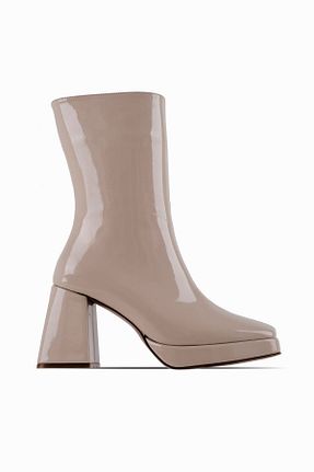بوت / نیم بوت بژ زنانه چرم مصنوعی LAL SHOES & BAGS - کد 899592791