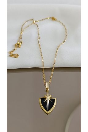گردنبند استیل ( فولاد ) طلائی زنانه استیل (فولاد) SENAM TAKI - کد 884499350