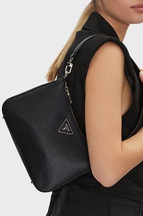 کیف دوشی مشکی زنانه چرم مصنوعی Guess - کد 898923458