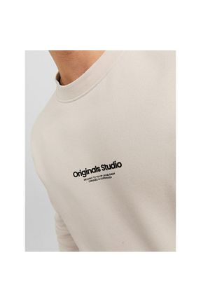سوئیشرت بژ مردانه ساده Jack & Jones - کد 755491582
