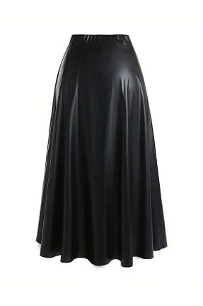 دامن مشکی زنانه چرم مصنوعی WAYS - کد 896241064