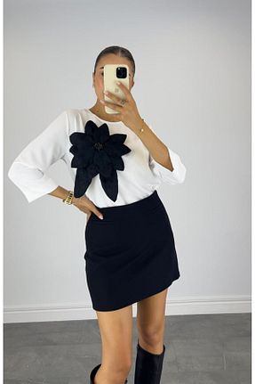بلوز سفید زنانه گلدار EDL - کد 898920064