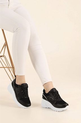 کفش اسنیکر مشکی زنانه بند دار AlbiShoes - کد 898981142