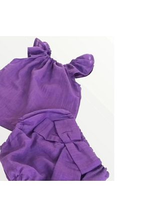 ست بالاتنه و پائین تنه بنفش بچه گانه بافتنی EMBE - کد 42280635