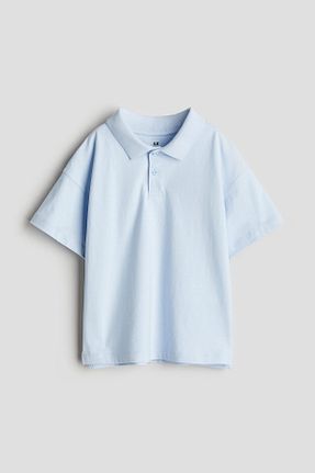 تیشرت آبی بچه گانه یقه پولو H&M - کد 900317324
